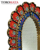 Cuscaja Red & Blue Mirror - Cathedral
