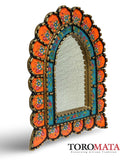 Cuscaja Orange & Turquoise Mirror - Cathedral