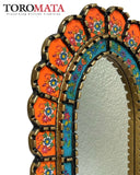 Cuscaja Orange & Turquoise Mirror - Cathedral