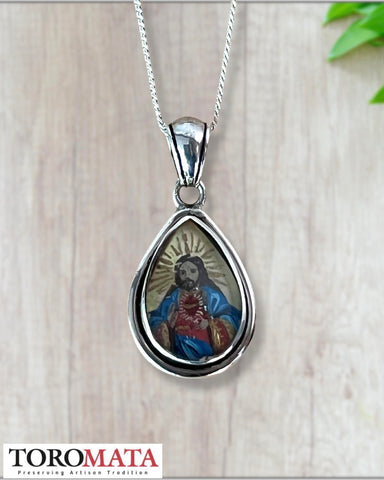 Icon Pendant - Sacred Heart / Our Lady of Bethlehem (Two-sided)